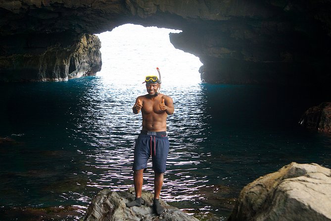 Ribeira da Barca: Boat Trip to the Cave, Snorkeling and BBQ on the beach - Snorkeling Inside the Aguas Belas Caves