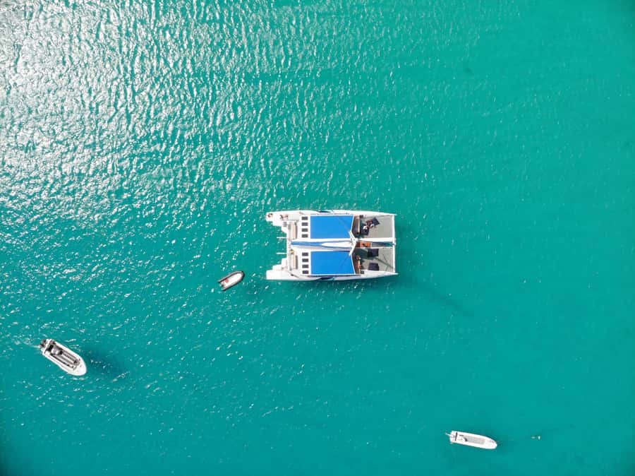 Sal: All-Inclusive Half-Day Lounge Catamaran Cruise - Sailing west from Sal’s harbor