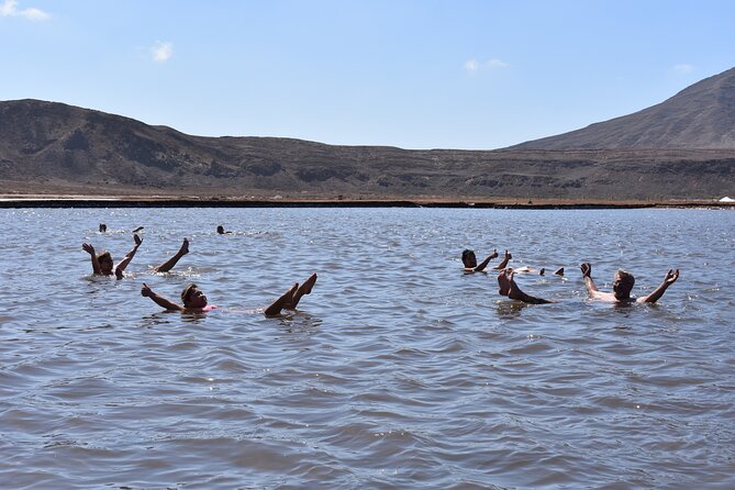 Sal island: Salt Lake Tour, Shark bay & Pedra de Lume Village - Floating in Pedra de Lume’s volcanic salt lake
